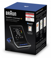 Intelligentes Braun ExactFit™ 5 Connect Blutdruckmessgerät (klinische Genauigkeit, Bluetooth, Erkennung eines unregelmäßigen Herzschlags, einfaches Ablesen) BUA6350EU